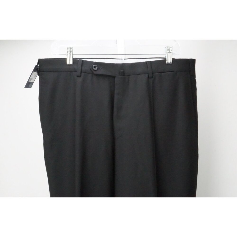 Incotex High Comfort S100s 100% Wool Black Mens Pants Trousers Sz 52 EU NEW